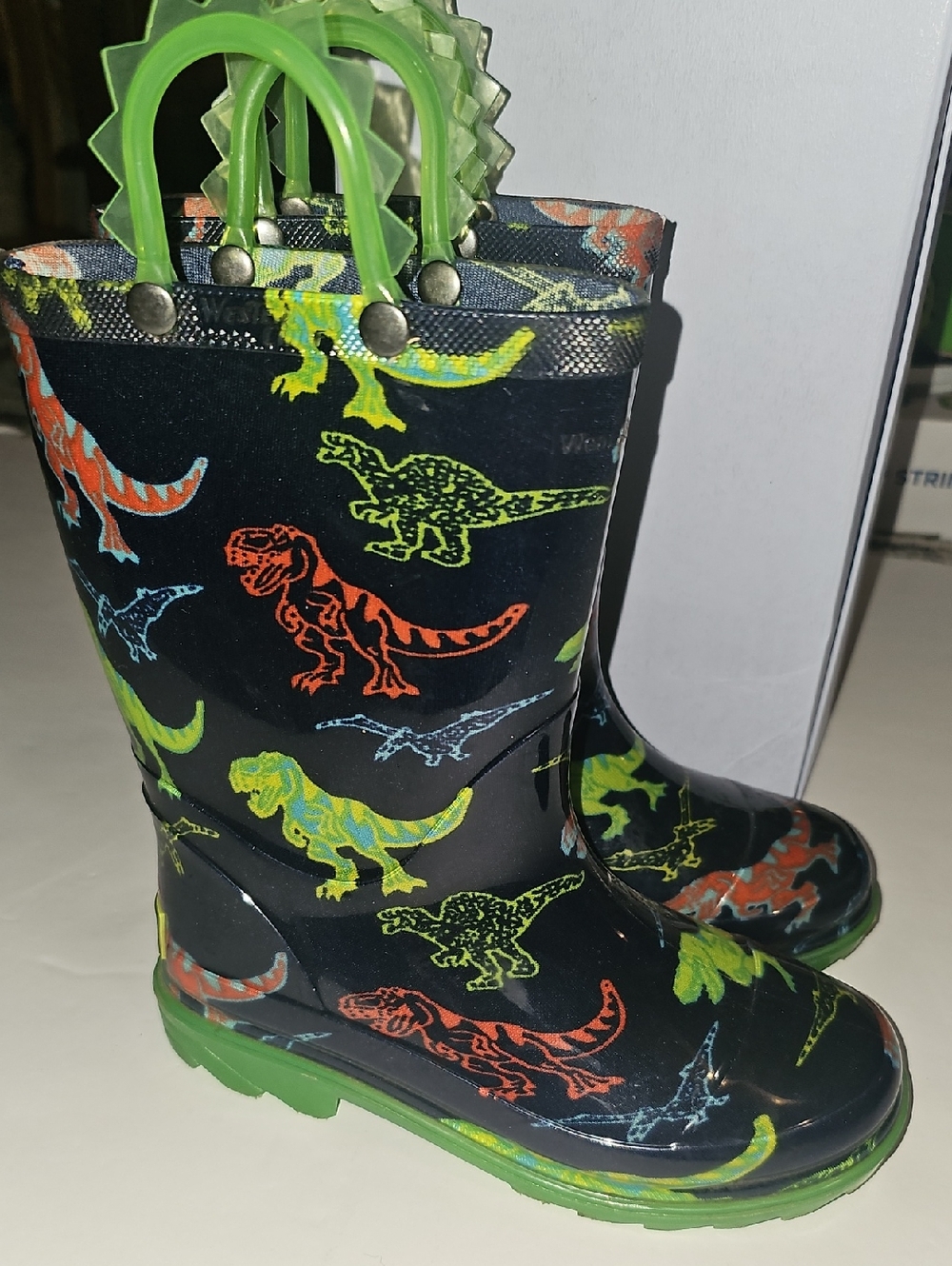Western Chief Dinosaur Rain Boots Kids Size 12 Light Up Dino Rubber Waterproof